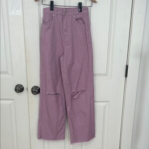 H&M Divided women’s straight leg jeans size 0 purple inseam 27“ cotton